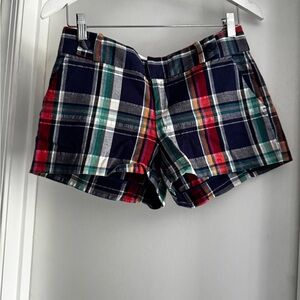 Banana Republic Plaid Women's Shorts - Navy and Red
